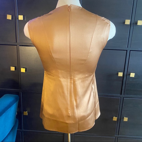 CÉLINE fully lined silk top in bronze - Picture 3 of 8